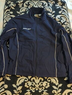 Navy Bauer Training Jacket with White Piping Size S Men's Coaching Jacket
